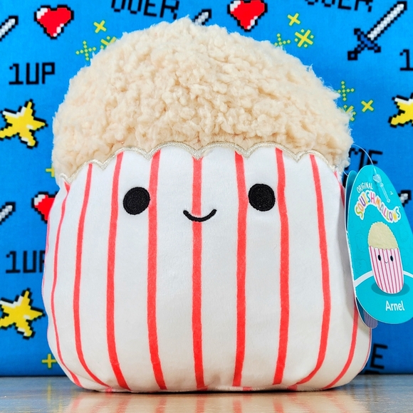 Squishmallows Other - Squishmallow Arnel the Popcorn Bag 7" UltraSoft Stuffed Food Toy Plush NWT